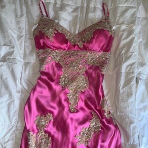 Elegant Pink and Gold Women's Dress